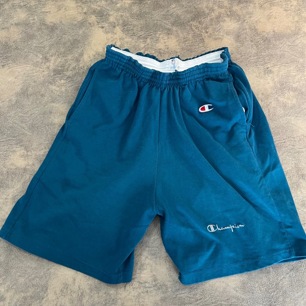 Champion Athletic Shorts Mens Medium 32-34 Teal Blue Vintage Made in USA